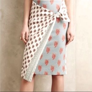 Anthropologie Maeve Faux Wrap Skirt